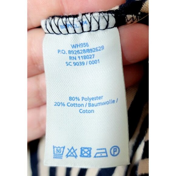 Boden Dress 14R Polka Dot Quilted 3/4 Sleeve Classic Stretch Pockets Knit Blue - Picture 7 of 16